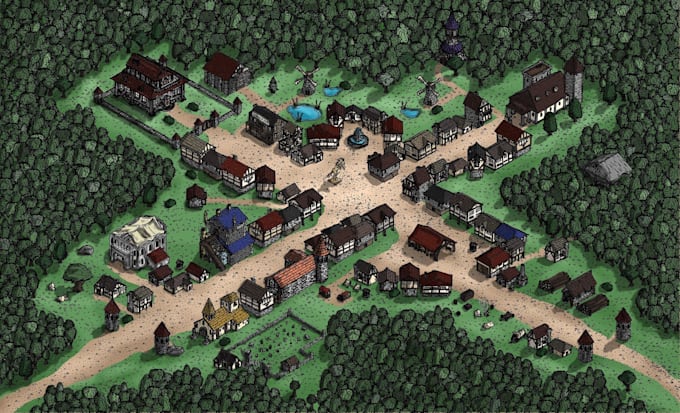 create 8bit 16bit isometric pixel art top down tileset tilemap rpg game assets