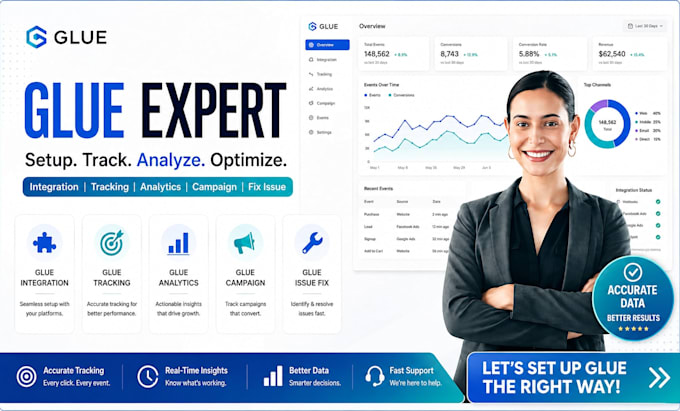 setup glue integrations analytics event tracking  email automation bug fixes