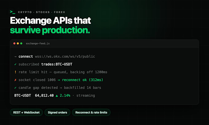 integrate crypto exchange and market data api into your app