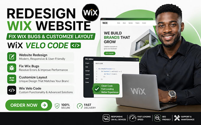 redesign wix website fix wix bugs customize wix website layout wix velo code