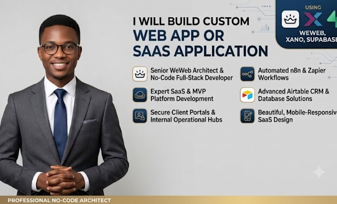 build custom web app saas application weweb xano supabase