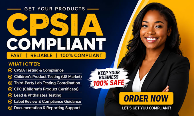 provide cpsia compliant CPC certificate for amazon and US products