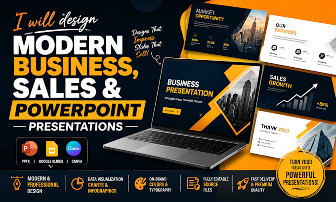 design modern business, sales, and powerpoint presentations
