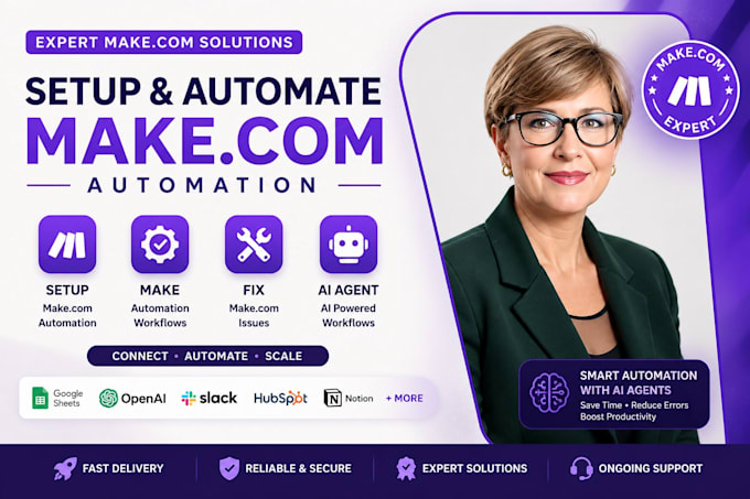 setup make com automation, make automation, fix make com, ai agent