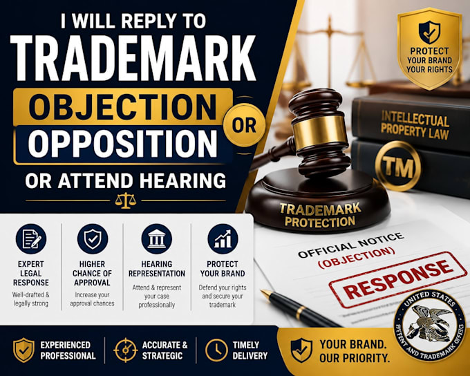reply to trademark objection opposition or attend hearing