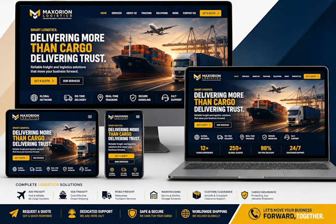 design a converting logistics website, cargo website for freight companies
