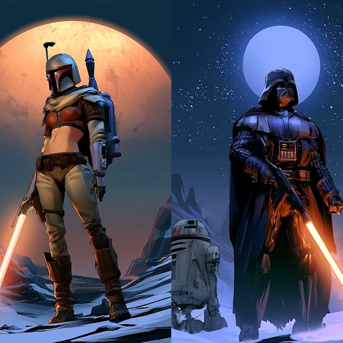 create star wars and sci fi illustration