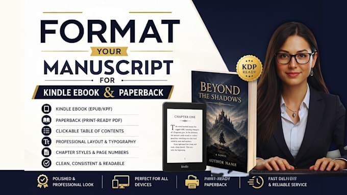 format fiction or nonfiction book for kindle ebook and paperback formatting