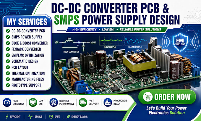 dc dc converter pcb and smps power supply design with emi optimization