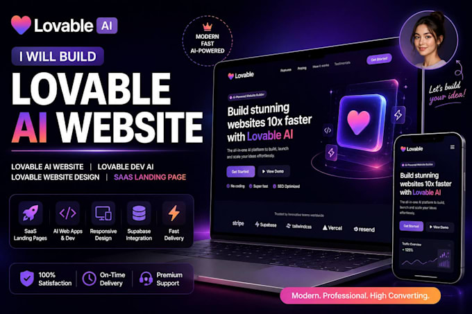 do lovable ai website, lovable dev ai, lovable website design, saas landing page