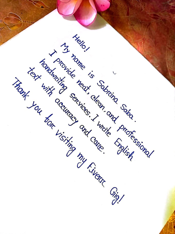 write your text in neat and beautiful handwriting
