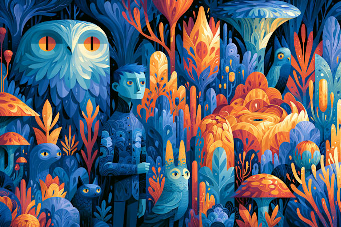 draw a full cartoon illustration