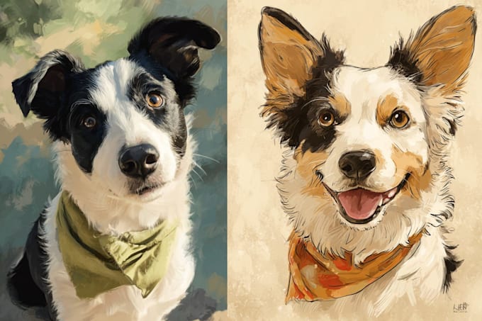 illustrate a pet portrait with disney style