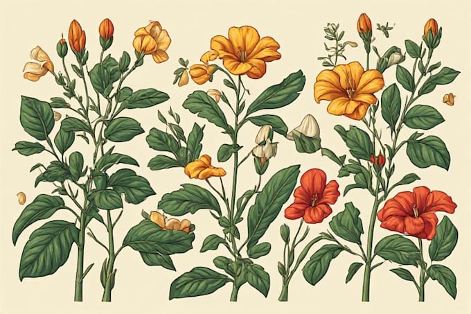 create a realistic botanical drawing
