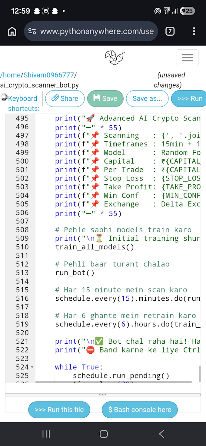 build a python automation script or trading bot