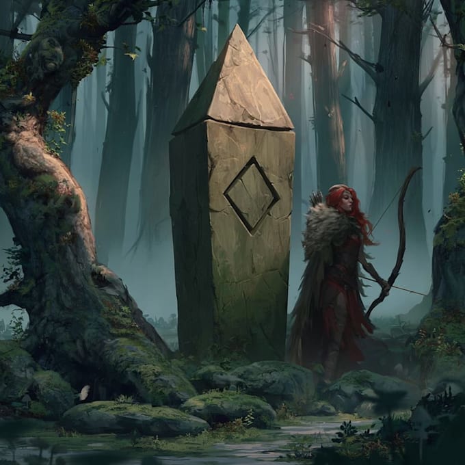 create fantasy game key art and illustrated covers