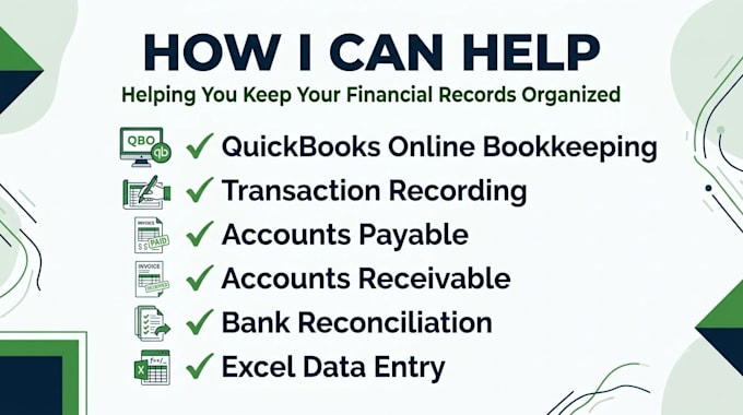 do quickbooks online bookkeeping,bank reconciliation and financial cleanup