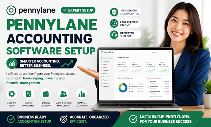 setup pennylane accounting software, invoicing, bookkeeping and workflows