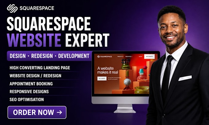 design, build and redesign a professional squarespace website