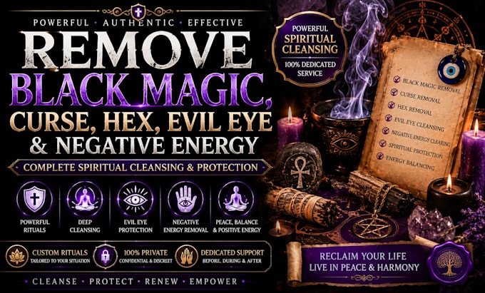 remove black magic, curse, hex, evil eye and negative energy