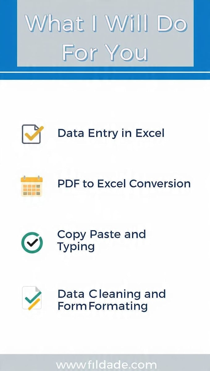 do data entry,excel, copy past and pdf to excel