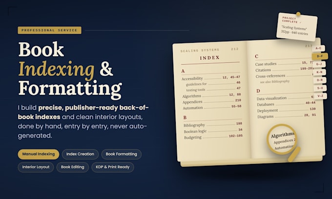create a professional book index for your book
