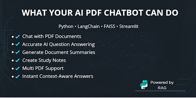 build custom ai PDF chatbot using python langchain streamlit and rag