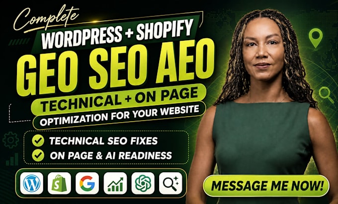 do GEO SEO aeo for wordpress and shopify with technical and on page optimization