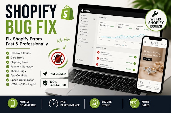 fix shopify store issues shopify shipping and shopify errors shopify bug fixing