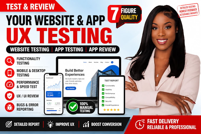 test and review your website app UX, website testing, app testing, app review