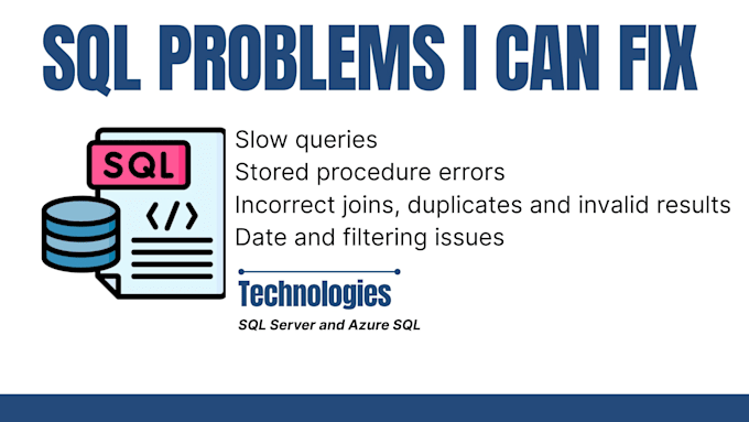 fix and optimize sql server queries and stored procedures