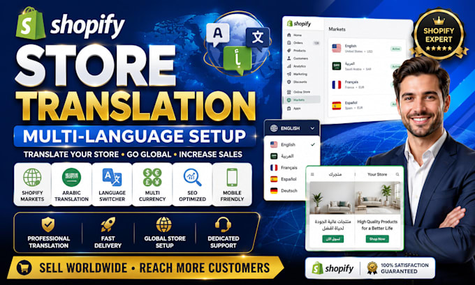 translate shopify store, products and setup multi language website wpml store