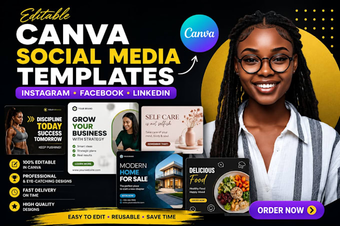 design canva social media templates and branded social media posts
