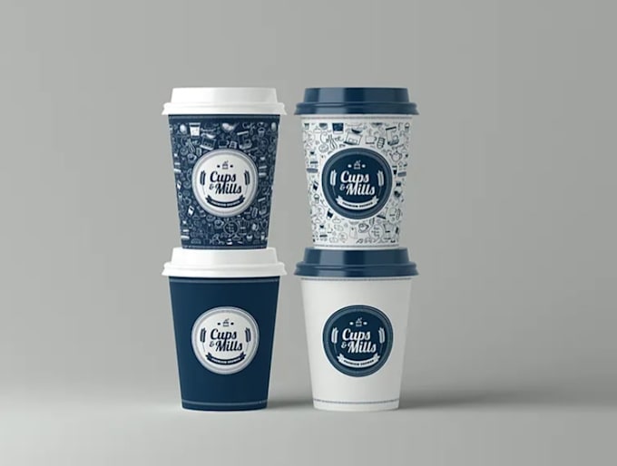 design modern paper cup, coffee cup and takeaway cup design