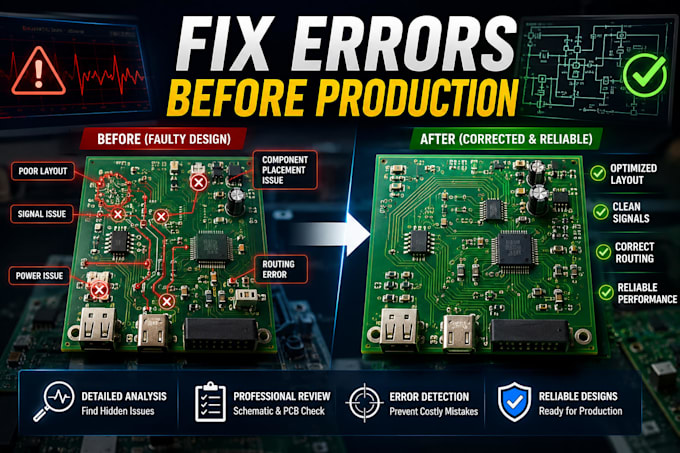 troubleshoot, debug and fix pcb circuit design problems