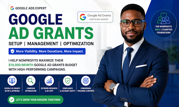 setup, optimize and manage google ad grants for nonprofits
