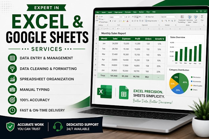 do accurate data entry, copy paste, excel and google sheets
