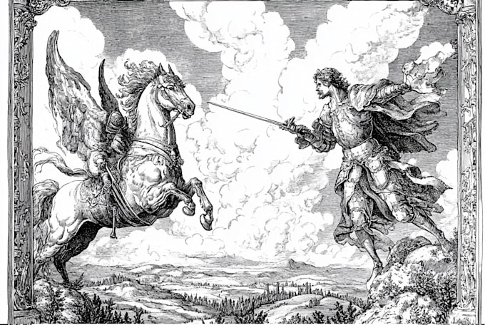 create detailed vintage engraving and etching illustration