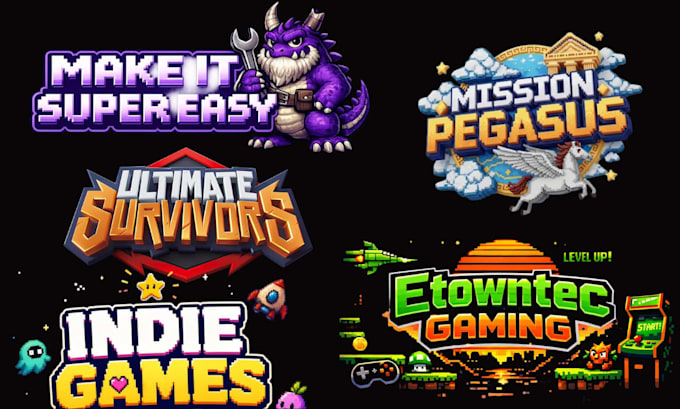 design professional pixel art logo for game, rpg and au projects