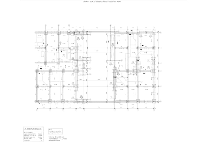 do pile and beam structural foundation system drawings