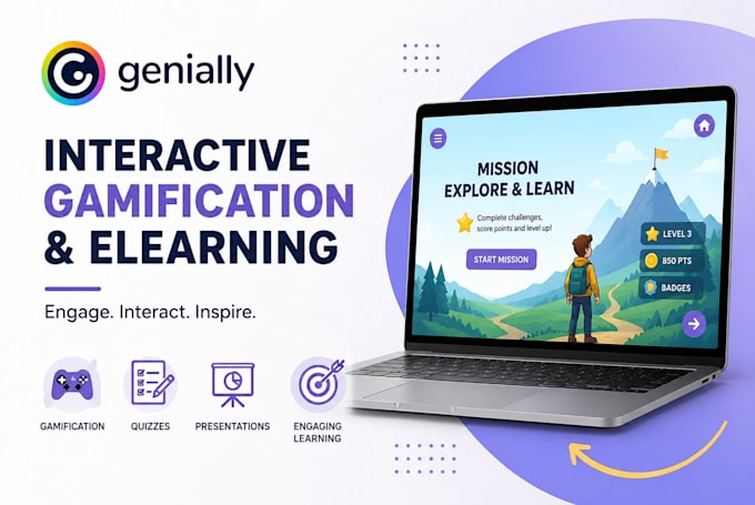 interactive genially gamification, quizzes and engaging elearning presentations