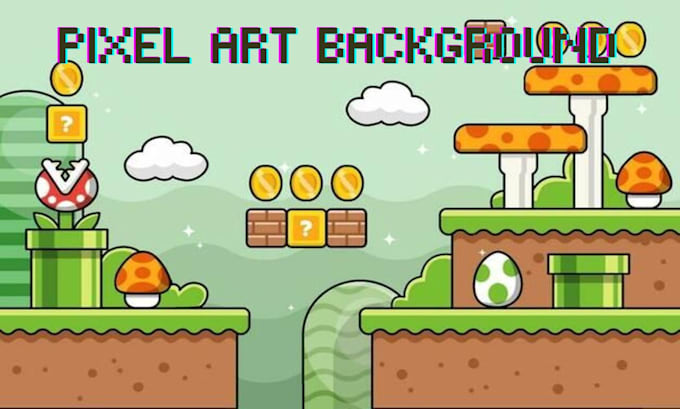 create custom pixel art background landscape and game environment