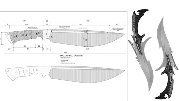 create a customized knife design and 3d knife model