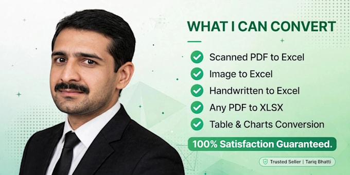 convert pdf to excel, scanned pdf to excel and data entry