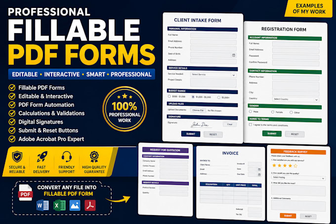create professional fillable PDF forms and editable pdfs