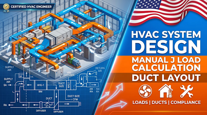 do hvac system design manual j cooling heating load calculation, and duct layout