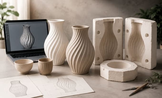design ceramic products and slip casting mold for production