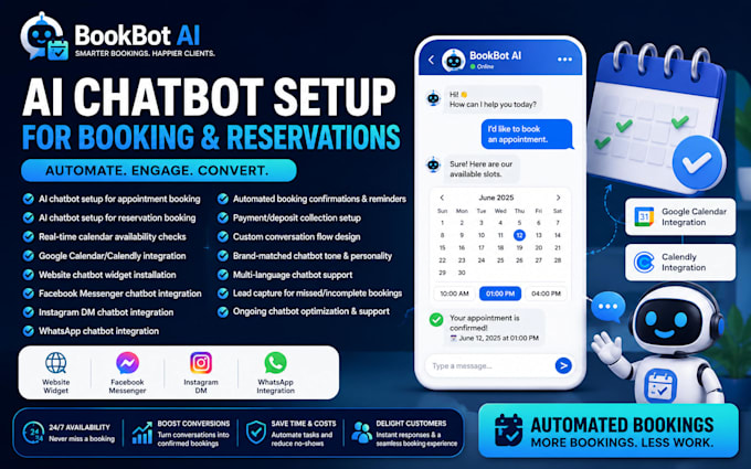 build ai booking chatbot for appointment and reservation scheduling, botpress
