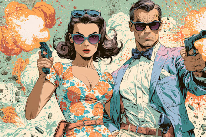 make a comic books, pinups and poster illustrations