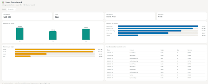 turn your excel or CSV data into an interactive HTML dashboard